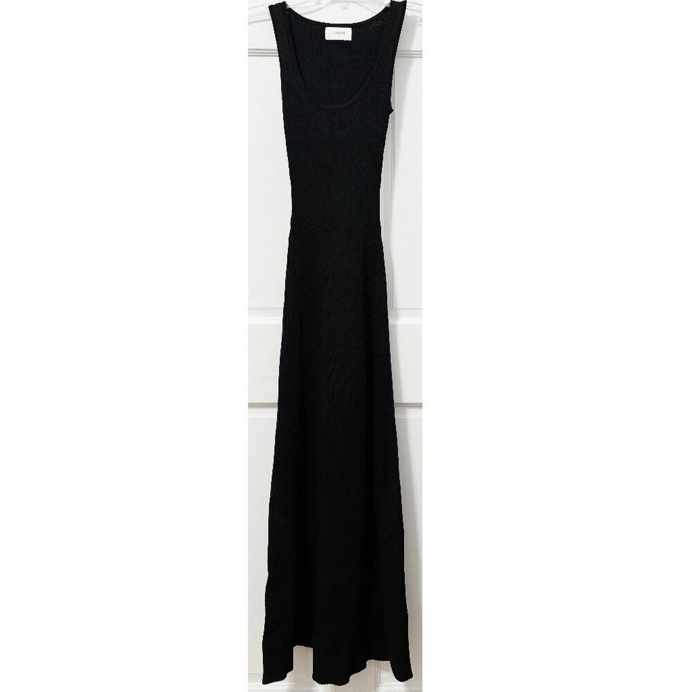 Dissh Billie Midi Dress Black Long Rib Maxi Striped Scoop Neck Knit Tank Small S